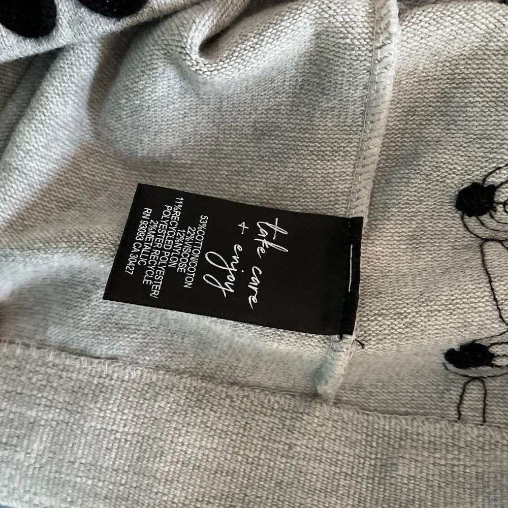 NIC+ZOE Black and White Grid-Embroidered Open Cardigan